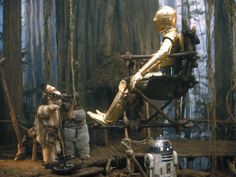 a scene from the star wars movie with r2d2 and c - 3po