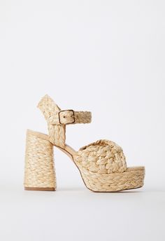 Material: Jute Heel Height: 4.25" Platform Height: 1.5" Measurements will vary slightly Closure: Adjustable Buckle Imported