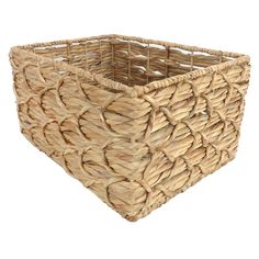 a large woven basket on a white background