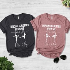 Custom Dance Duet Personalized Shirt Dancer Warm Up Dancer Gift Dance Recital Competition Shirt Ballerina Shirt Dance Life Dance Mom Shirt D1HQ20 👉Adult Unisex T-Shirt brand is BELLA + CANVAS - 100% Airlume combed and ringspun cotton (fiber content may vary for different colors) - Light fabric (4.2 oz/yd² (142 g/m - Retail fit - Tear away the label - Runs true to size 👉Youth T-Shirt brand is GILDAN - 100% Cotton (fiber content may vary for different colors) - Light fabric (5.3 oz/yd² (180 g/m Disney Dance Shirts, Dance Shirts Ideas, Dance Duet, Dance Mom Shirt, Dance Mom Shirts, Dancer Gift, Dance Mom, Dance Shirts, Dance Recital