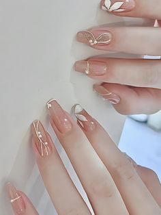 Nail Diamond, Kawaii Nail Art, Nagel Tips, Gold Nail, Coffin Press On Nails, Casual Nails, Cross Art, Kawaii Nails, Diamond Nails