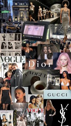 the collage shows many different types of models and their names on them, all in black