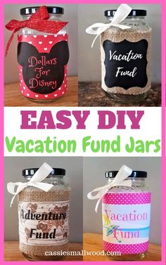 easy diy vacation fund jar with free printables and instructions to make it