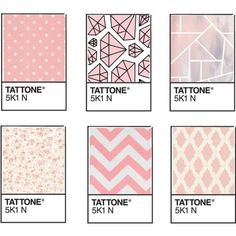 the different types of tattoos and their meanings are shown in this graphic style, which includes pink