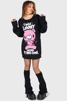 I WAS GLOOMY.- Soft, slight stretch cotton.- Custom Gloomy Bear graphic.- Long, cuffed sleeves.- Cuffed hem.- Oversized fit.With KILLSTAR branding, 100% Cotton.Machine wash cold (30°c) / Do not bleach / Do not tumble dry / Iron at low temperature / Do not dry clean. Imported. Girl Oc, Pride Shoes, Vintage Ootd, Gloomy Bear, Retro Pants, Flora Dress, Summer Plaid, Retro Skirt, Bohemian Summer