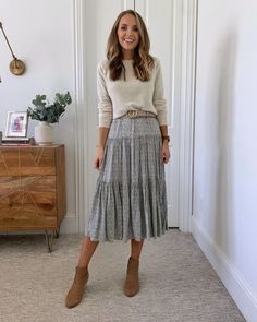 Sweater Over a Dress (How to Layer It) | Merrick's Art Dressing Modestly In Summer, Boots And Dress Outfit Winter, Reclaiming Femininity, Boots With Dress Outfit, Winter Dress With Boots, Skirt With Sweater Outfit, Upgrade Wardrobe, Sweater Dress Outfit Fall, Shirt Over Dress Outfit