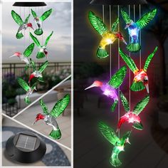 PRICES MAY VARY. Solar Hummingbird Wind Chimes Outdoor Color Changing : The magical wind chimes solar powered with 7 color changing when lights on. At night, they will shine in wonderful colors, red, yellow, green, orange, purple, red and blue. (Valentine's day Gifts, GIFTS FOR MOM,BIRTHDAY GIFTS FOR MOM,GRANDMA GIFTS, GARDEN GIFTS FOR WOMEN ) Garden Hummingbird Decorations Outdoor: solar hummingbird wind chimes is the best ideal gardening gifts to mom/ friend for Mothers Day, Birthday, Party, H Outdoor Christmas Decorations Lights, Solar Christmas Lights, Solar Wind Chimes, Memorial Wind Chimes, Hummingbird Garden, Solar Wind, Solar Powered Lights, Mors Dag, Solar Garden