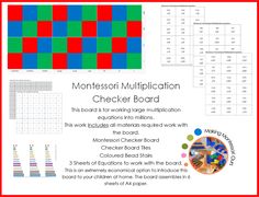 the montessor multiplation checker board