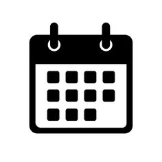 a black and white calendar icon