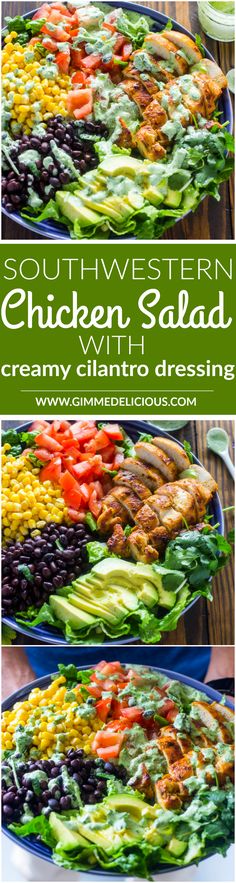 southwest chicken salad with creamy ranch dressing is an easy and healthy meal that's ready in under 30 minutes