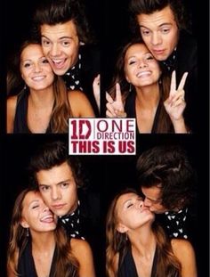 two people posing for a photo booth with the words i'd one this is us