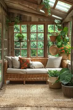 a sun room filled with lots of plants