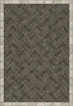 a gray tile floor with a white border