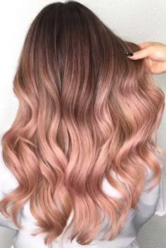 Rose Gold Hair Ombre, Brunette Ombre, Colored Hair Tips, Brunette Balayage, Caramel Hair, Blonde Hair Looks