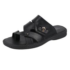 Pleasure Island Men's Black Strappy Toe Ring Flat Sandals 6808 These sandals effortlessly combine a sleek and modern design with a touch of sophistication, thanks to their stylish strappy construction. With a comfortable flat sole and charming toe ting detail, these sandals are perfect for any occasion. Whether you're out and about in the city or enjoying a casual gathering, these versatile sandals provide the ideal blend of fashion and comfort. Material : PU Leather Slip On Open Sandals Modern Toe Ring Sandals For Beach, Black T-strap Sandals With Adjustable Single Toe Strap, Black T-strap Sandals With Adjustable Strap For Beach, Black Flat T-strap Sandals In Synthetic Material, Black T-strap Sandals With Flat Leather Sole, Black Leather T-strap Flip Flops, Island Man, Comfortable Flats, Toe Rings