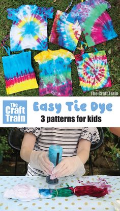 the craft train easy tie dye 3 patterns for kids