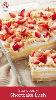 strawberry shortcake lush dessert on a plate