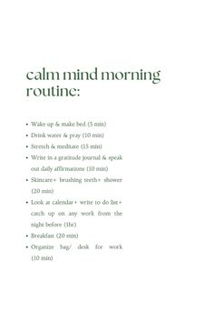 This routine is great for when you want a slow, structured and calming routine during the week. Feel free to use it as a reference and add your own tasks to the list. 6am Morning Routine Schedule, Easy Daily Routine, Calming Morning Routine, Morning Routine Inspiration, 10am Morning Routine, 5 Am Morning Routine List, Calming Night Routine, Mindfulness Daily Routine, Morning Routine 7 Am