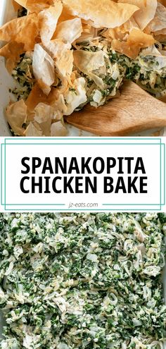 spanakopita chicken bake close up Spanikopita Chicken, Spinach Feta Chicken, Diet Dishes, Greek Spinach, Greek Spinach Pie, Spinach Casserole, Cooking With White Wine, Feta Chicken, Dinner Rotation