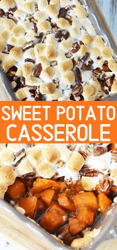 sweet potato casserole with marshmallows and chocolate