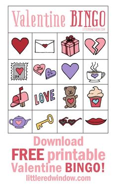 valentine's day printables for kids and adults to play on the computer