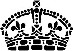 a black and white image of a crown