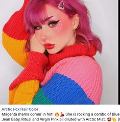 Artic Fox Color Mixes, Arctic Fox Color Mixes, Artic Fox Pink Mixes, Artic Fox Hair Color Mixes Blue, Arctic Fox Mixes, Arctic Fox Hair Dye, Hair And Makeup Tips, Arctic Fox, Dye My Hair