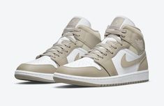 These neutral tones have been a major hit in 2021 . but largely due to Kanye West’s YEEZY footwear. There’s no denying its compatibility on the Air Jordan 1 Mid as these official images reveal one of the best GR offerings of the year. Nike Air Jordan 1 Mid, Wings Logo, Cute Nikes, Air Jordan 3, Bone White, Nike Air Jordan 1, Jordan 1 High