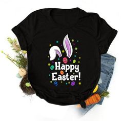 Welcome to our store  Cute DesignEaster bunny tshirts for women, easter day shirt, cute floral leopard bunny tshirt, ladies easter gift top tees, leopard print letter woman shirt, rabbit t-shirts for easter, easter clothes, woman loose fit short sleeve tshirt tops is suitable for anybody.  OccasionThis easter shirts is perfect for a lot of occasions, such as work, shopping, sports, daily life, school, active, mother's day, teacher's day and more, especially for easter, church ect.  Must-have for EasterThis cute floral bunny t shirt is the best choice gift, given as gifts to your friends, lover, mother, sisters, aunt etc, and could match with your everything favorite, create fashion looking.  Soft MaterialWomen's easter shirt is made of cotton blend, skin-firendly, comfy and stretchy, it's Shirts For Women Graphic, Women Graphic Tees, Easter Shirts, Women Graphic, Rabbit Easter, Bunny Print, Graphic Tops, Summer Blouses, Plus Size Kleidung