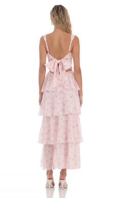 Floral Ruffle Maxi Dress in Pink | LUCY IN THE SKY Prom Dress Inspo, Pink Floral Maxi Dress, Floral Ruffle Dress, Garden Dress, Prom Dress Inspiration, Cute Prom Dresses, Grad Dresses