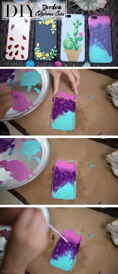 the process to make diy phone cases with acrylic paint