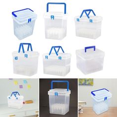 plastic storage containers with handles and dividers