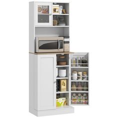 an open refrigerator with its door wide open and shelves full of food, drinks and condiments