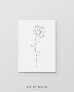 a single flower on a white background with the words expect design above it in black and white