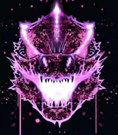 an abstract image of a demon's head with sharp teeth