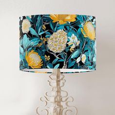 a lamp that is on top of a table