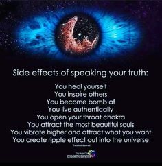 an eye with the words side effects of speaking your truth