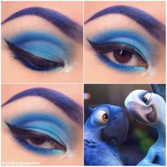 Beautiful. Rio Makeup Carnival, Jewel Rio Costume, Rio Makeup, Rio Costume, Girl Eye Makeup, Bird Makeup, Rio Movie, Movie Makeup, Performance Makeup