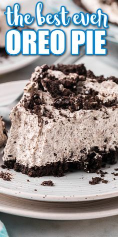 the best ever oreo pie on a white plate