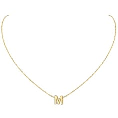 PRICES MAY VARY. CLASSIC FASHION NECKLACE -- This small letter necklace look very elegant with sweet and special design, beautiful for everyday wear or special occasion. If you have a "M" on your first name or last name, or it represents a special someone in your life, just buy this meaningful monogram necklace. STERLING SILVER NECKLACE -- Hypoallergenic 14k gold plated sterling silver, passed strict skin test grants allergy free, nickel-free, these tiny initial necklaces are safe for skin. NECK Gold Chain Women Pendants, Family Necklace Mother Jewelry, M Necklace Initial, Letter M Necklace, Small Gold Chain, Letter Necklace Initials, K Necklace, Sterling Silver Initial Necklace, Silver Initial Necklace