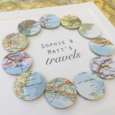 there are many different maps on this card that says sophiie & matt's travels