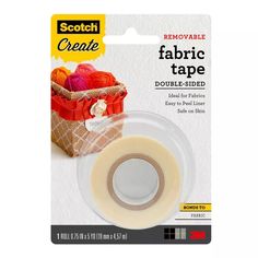 scotch crafts fabric tape, double sided, 3 / 4 x 10 yards, white