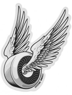 an image of a flying bird with wings on it's back and the letter o in