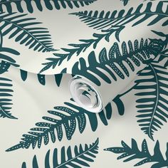 an image of a wallpaper with green leaves on white background and dark blue accents