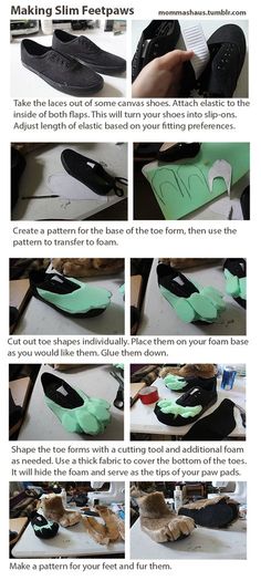 step by step instructions for making slippers