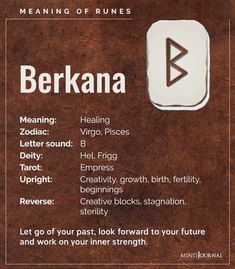 the meaning of berkana is shown in this graphic above it's description