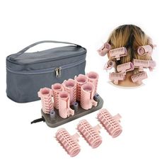 Tebru 10Pcs Professional Electric Heated Roller Curling Roll Hair Tube Hair Styling Tool, Electric Heated Curler CN Plug 220V, Electric Roll Hair Tube Size: 9.06" x 8.27" x 2.36".  Color: Multicolor. Curly Styling, Heated Rollers, Roll Hair, No Heat Curlers, Hair Curlers Rollers, L'ange Hair, Hot Rollers Hair, Roll Hairstyle, Ionic Hair Dryer