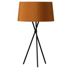 a lamp with a wooden shade on it