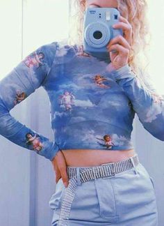 Sky Angel, Sheer Mesh Top, Mock Neck Crop Top, Sweet Party, Angel Print, Chic Coat, Pants Skirt, Mesh Long Sleeve, Neck Crop Top