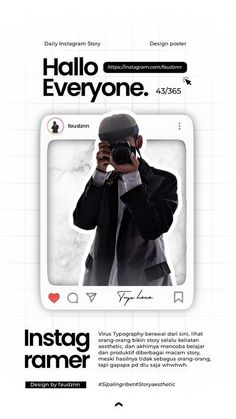 a man taking a photo with his camera in front of an instagramr frame